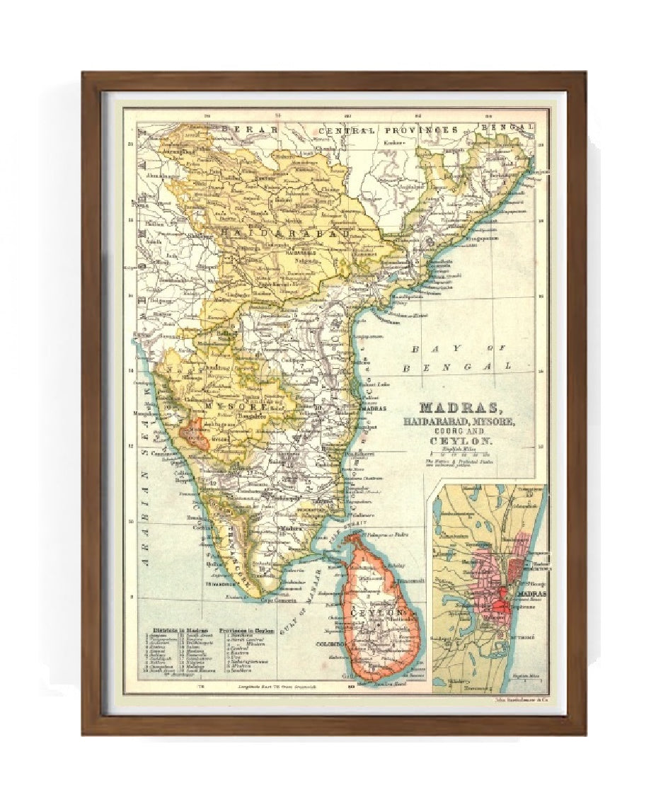 Mappa di Madras - 1902