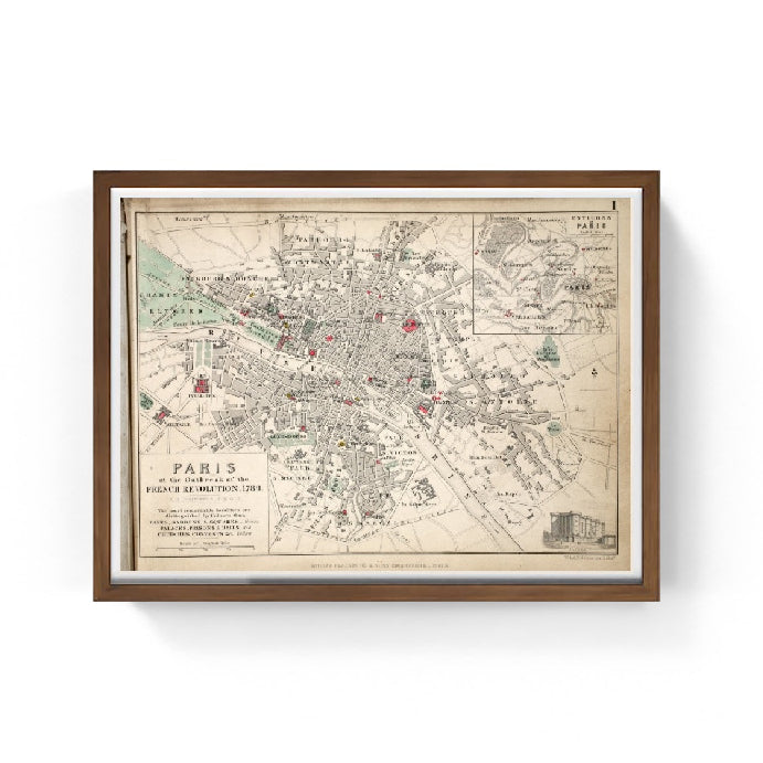 Mappa di Parigi allo scoppio della Rivoluzione francese, 1789 - Alexander Keith Johnston