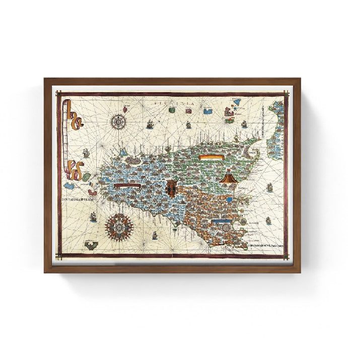 Mappa di navigazione della Sicilia - Joan Martines