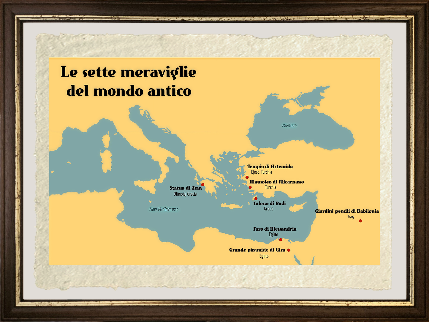 Map: The Seven Wonders of the Ancient World 
