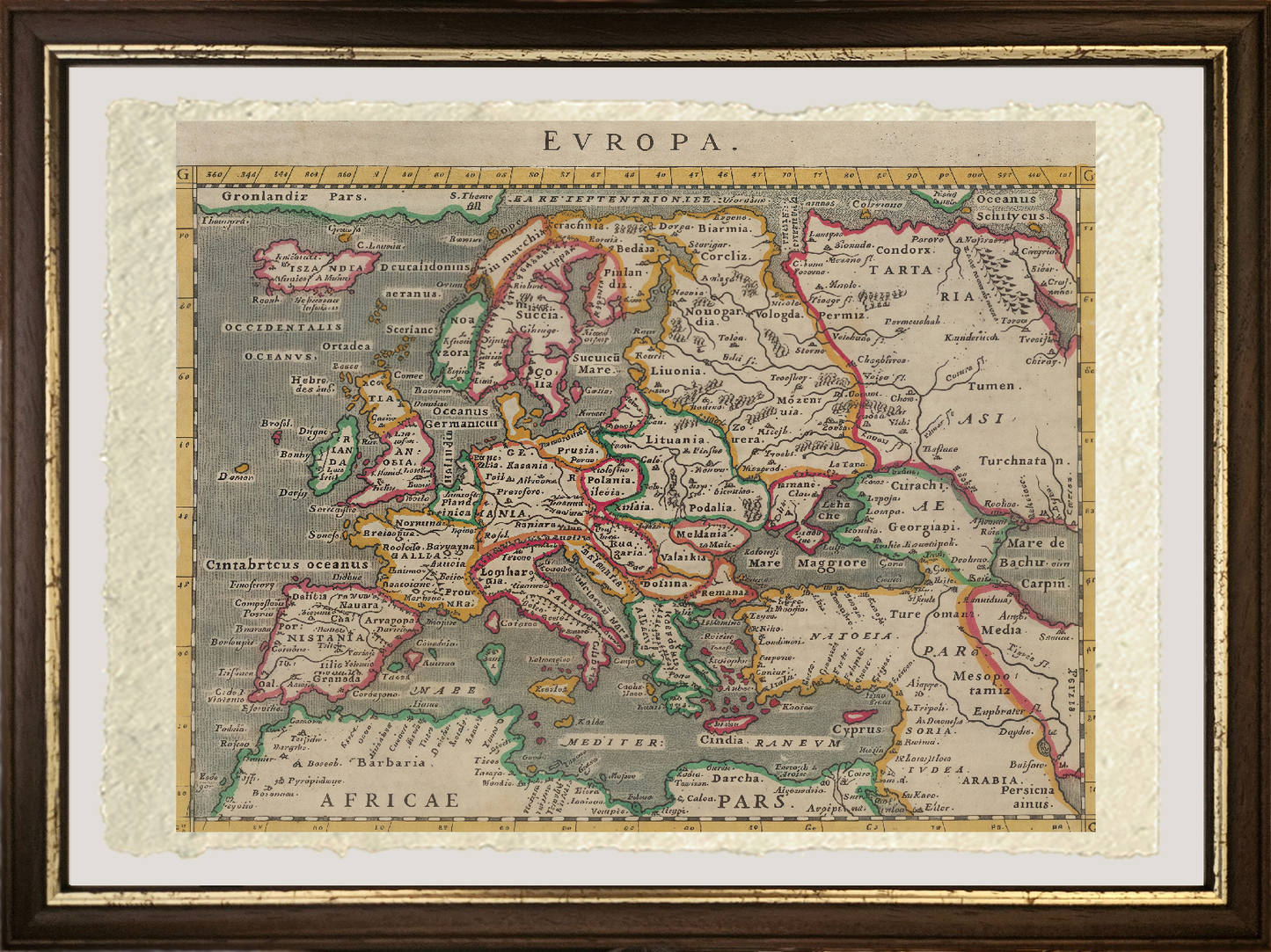 Early map of Europe by Giovanni Antonio Magini