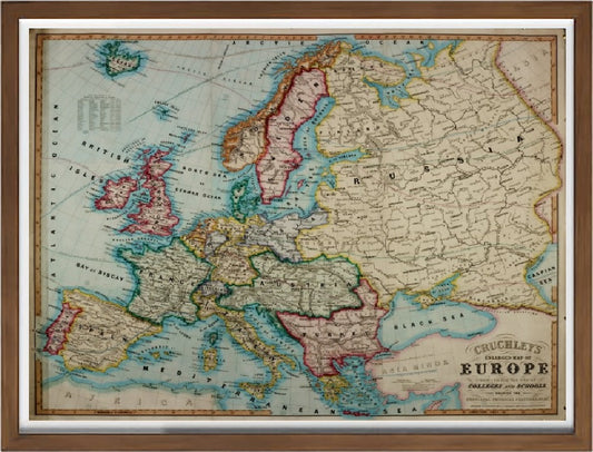 Mappa colorata dell'Europa del XIX secolo