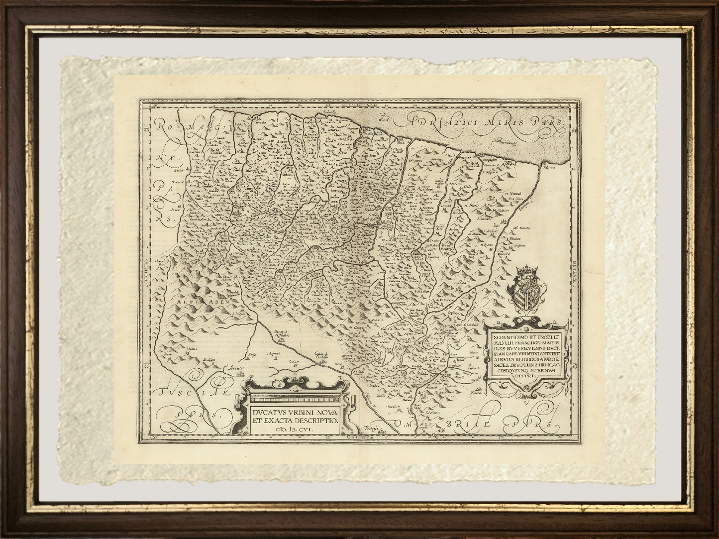 Mappa del Ducato di Urbino di Johannes Baptista Vrients
