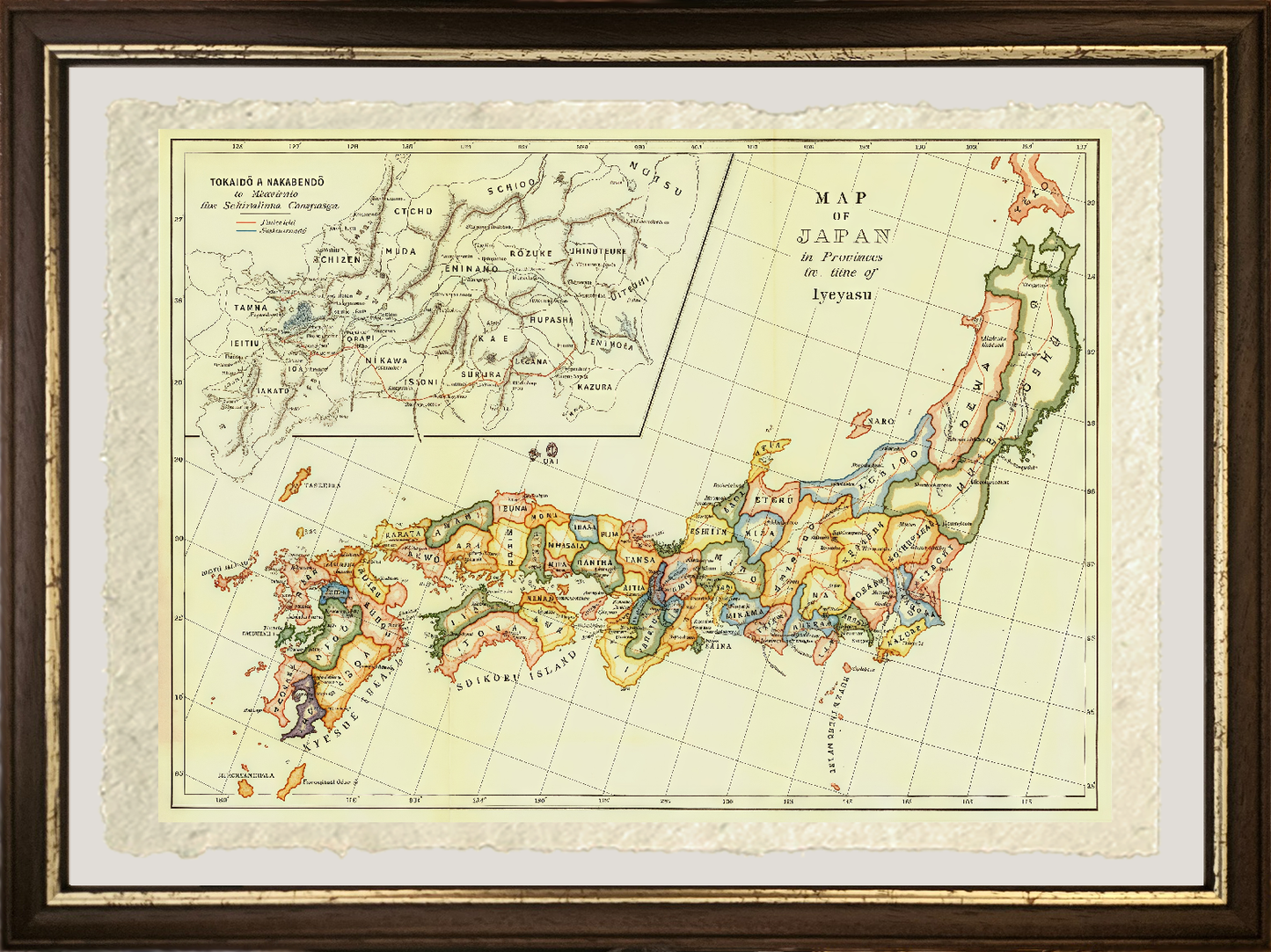 Map of Japan by provinces at the time of Iyeyasu, 1903