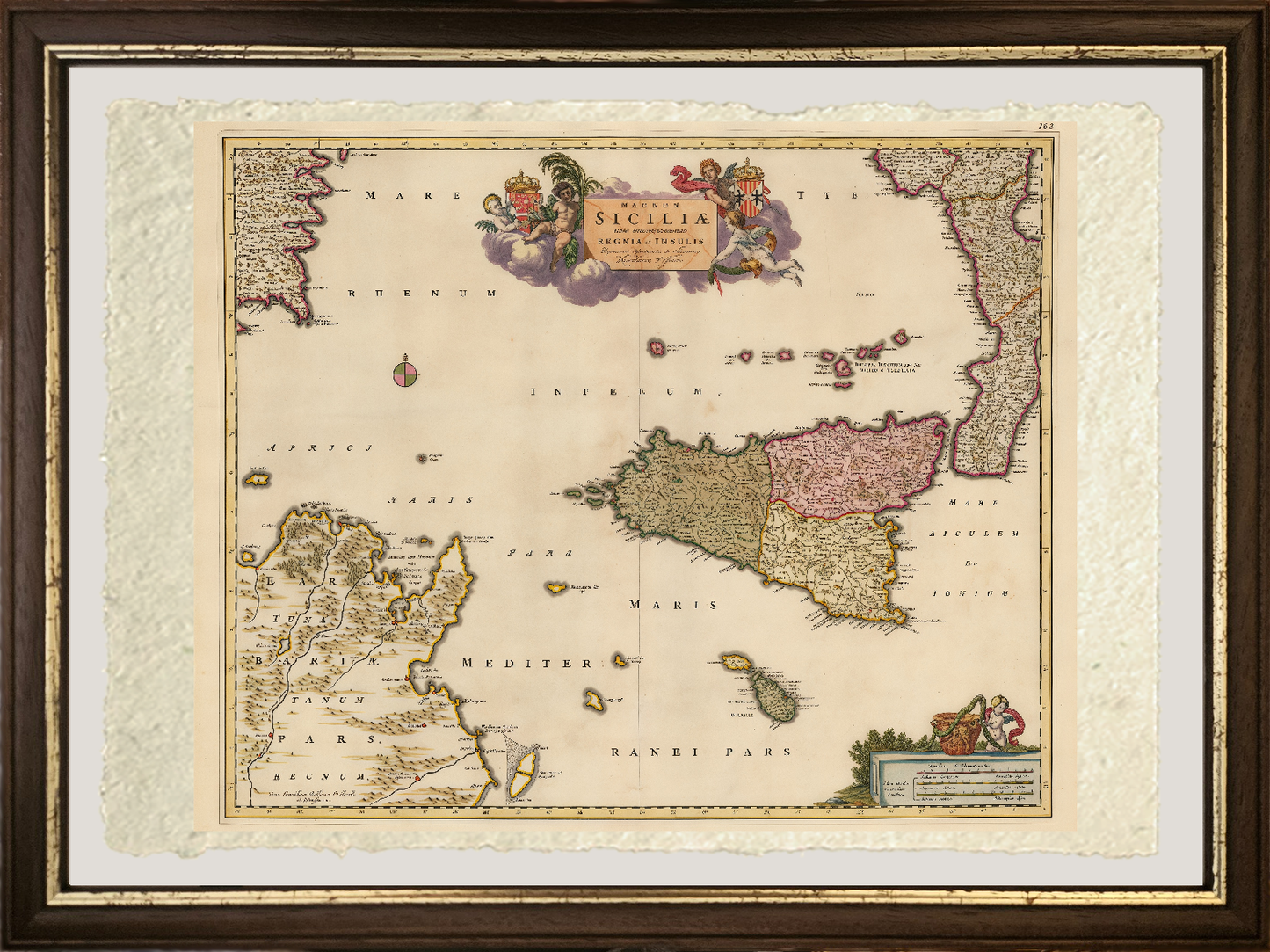 Map of the Kingdom of Sicily with surrounding islands by Nicolaes Visscher I