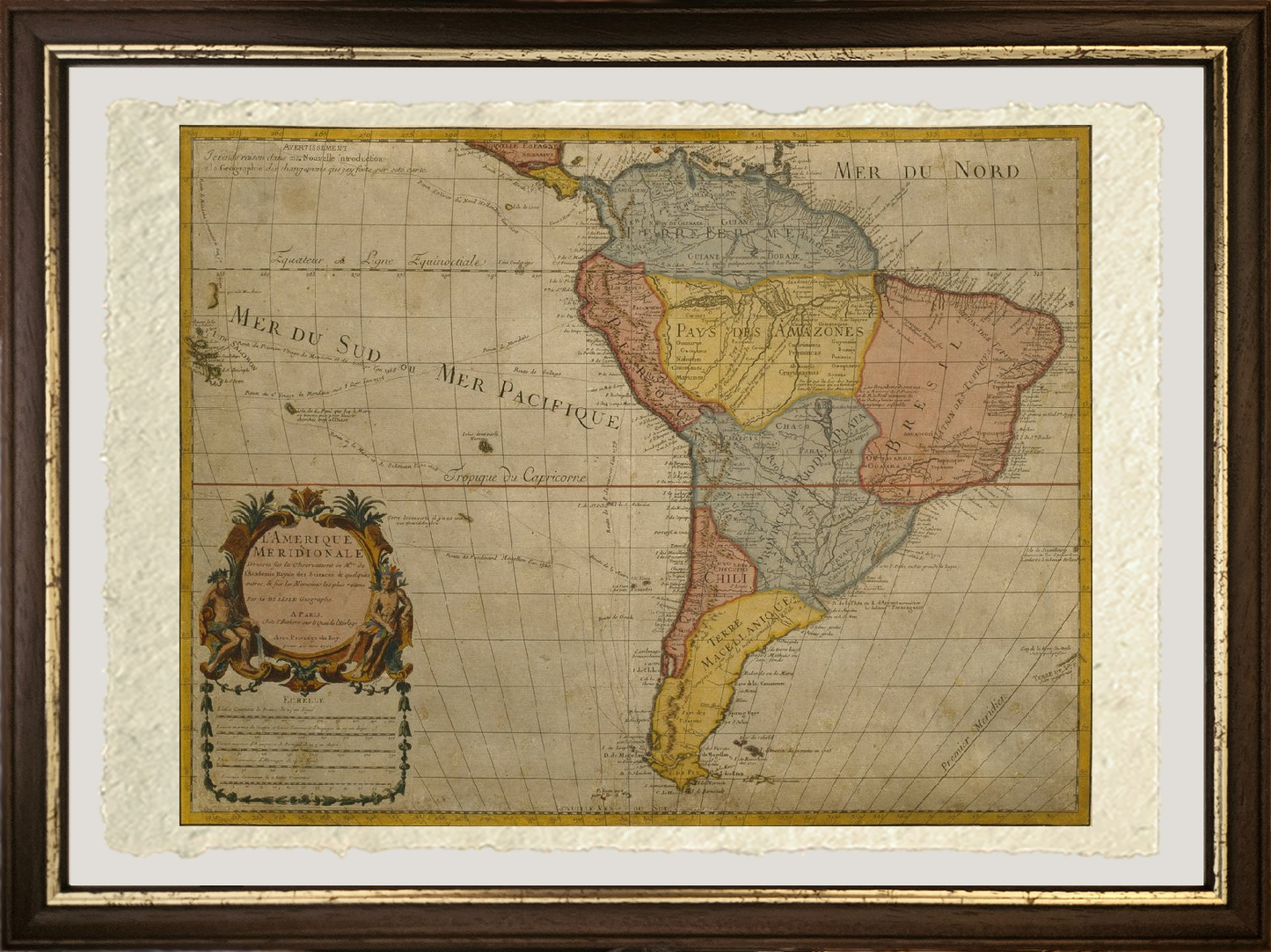 Mappa del Sud America, 1700, Parigi