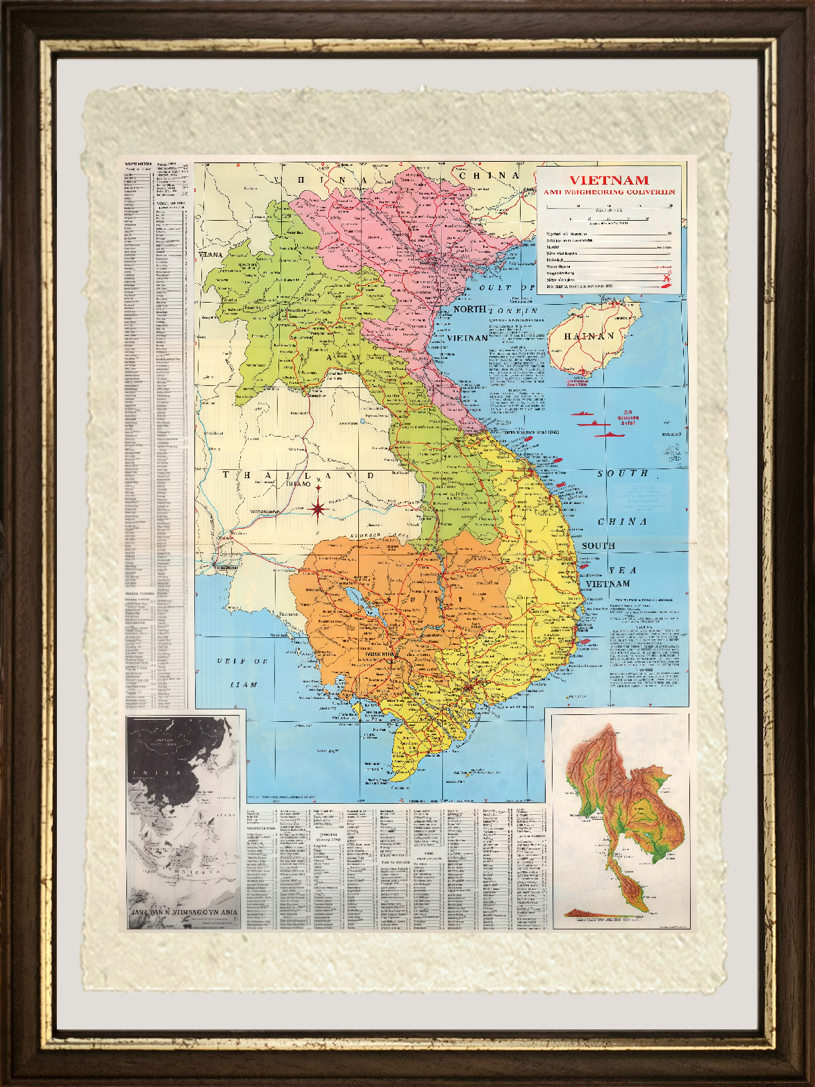 Mappa del conflitto in Vietnam di C.S. Hammond & Co.