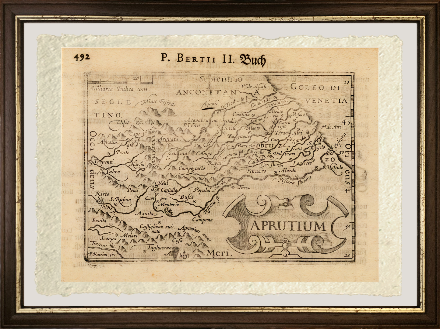 Mappa dell'Abruzzo medievale di Barent Langenes