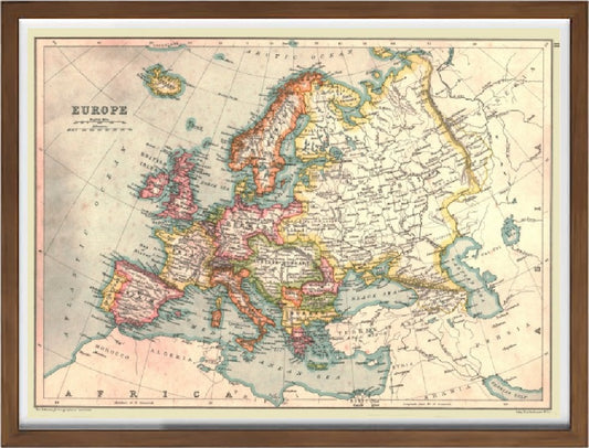 Mappa dell'Europa - 1902