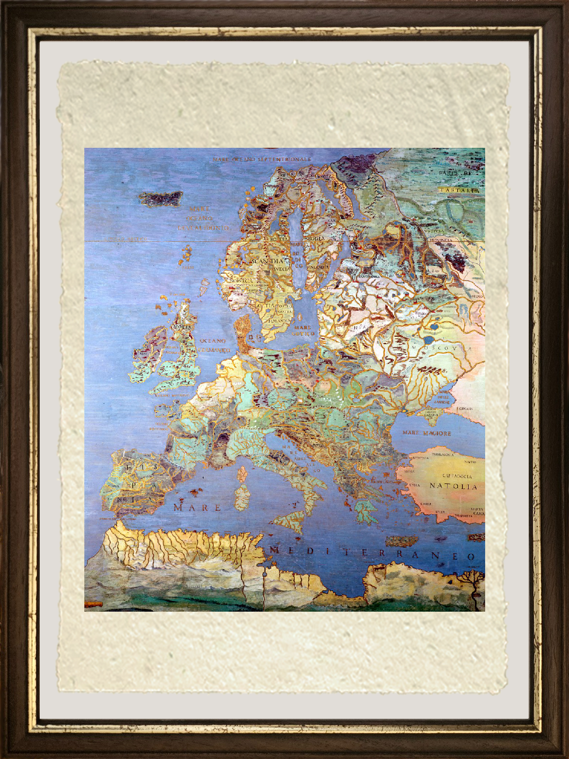 Mappa dell'Europa dalla Sala del Mappamondo