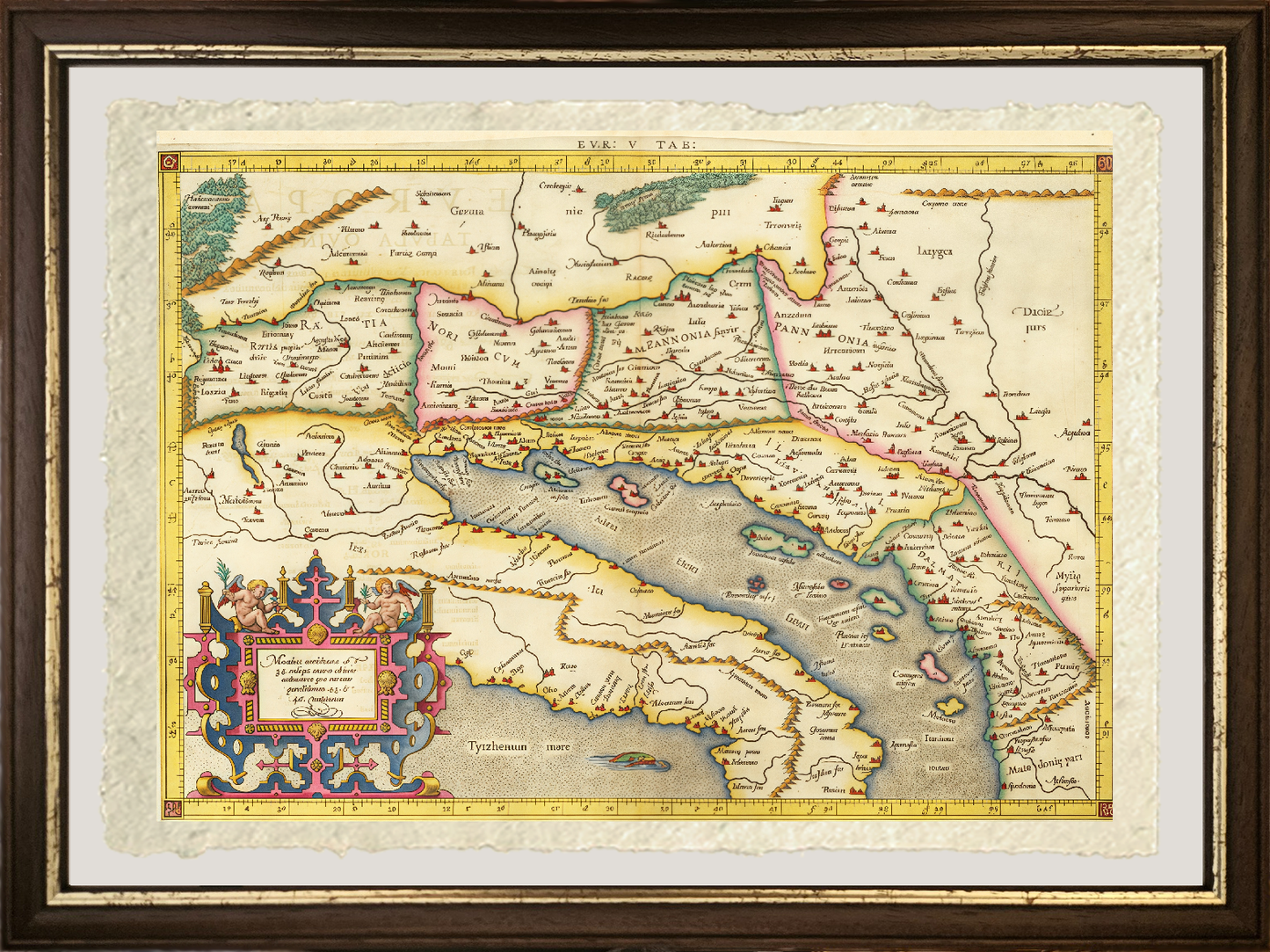 Map of Italy, the Adriatic, and the Balkans by Gerard Mercator