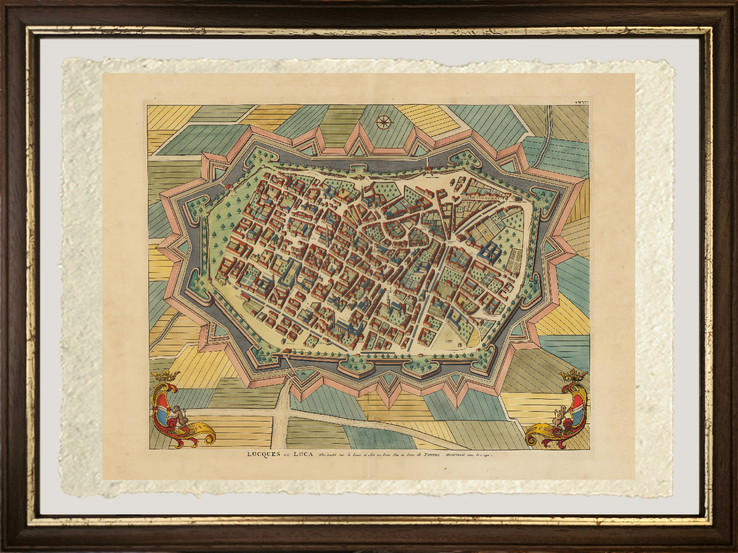 Mappa dell'antica Lucca di Pierre Mortier