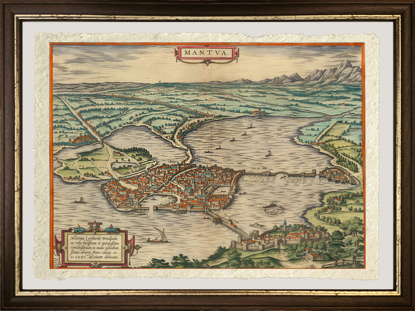 Map of ancient Mantua by Georg Braun and Frans Hogenberg