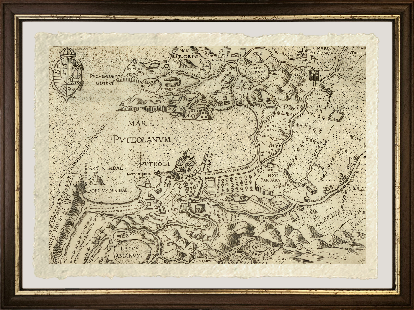 Mare Puteolanum, map of ancient Pozzuoli, by Pietro Bertelli
