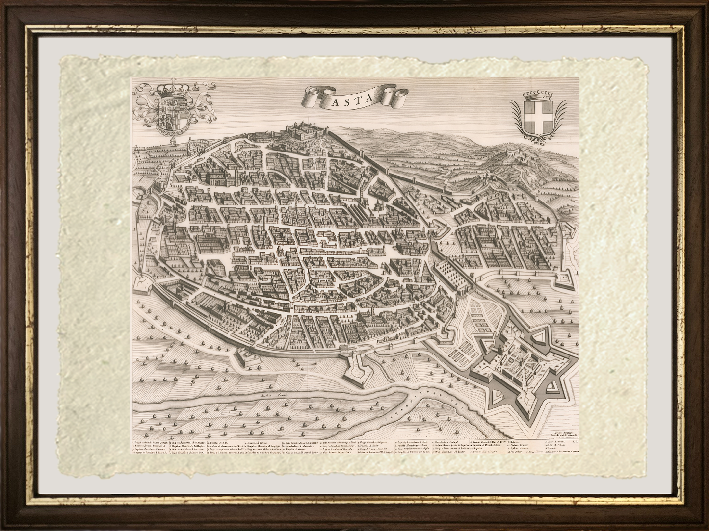 Map of the ancient city of Asti by Johannes and Cornelis Blaeu