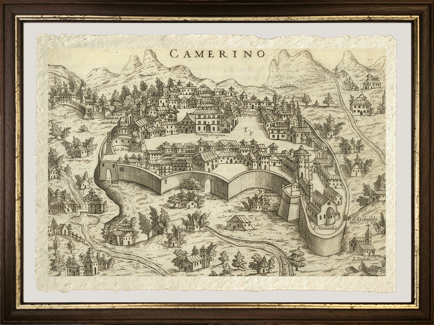 Map of the ancient city of Camerino by Pietro Bertelli