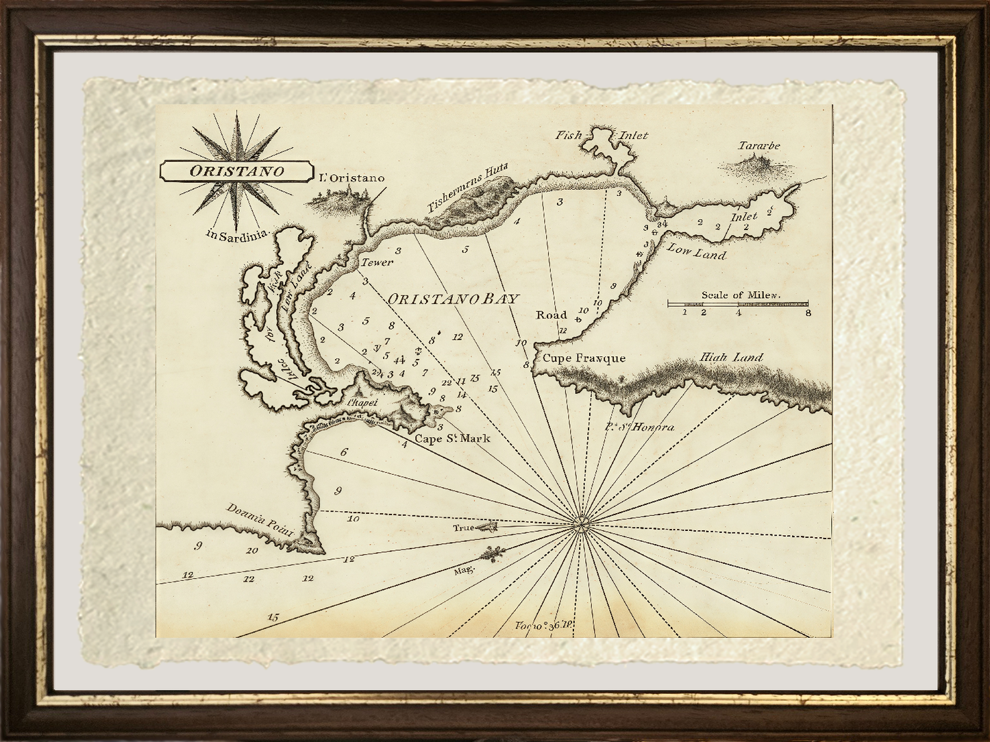 Map of the ancient city of Oristano by William Heather