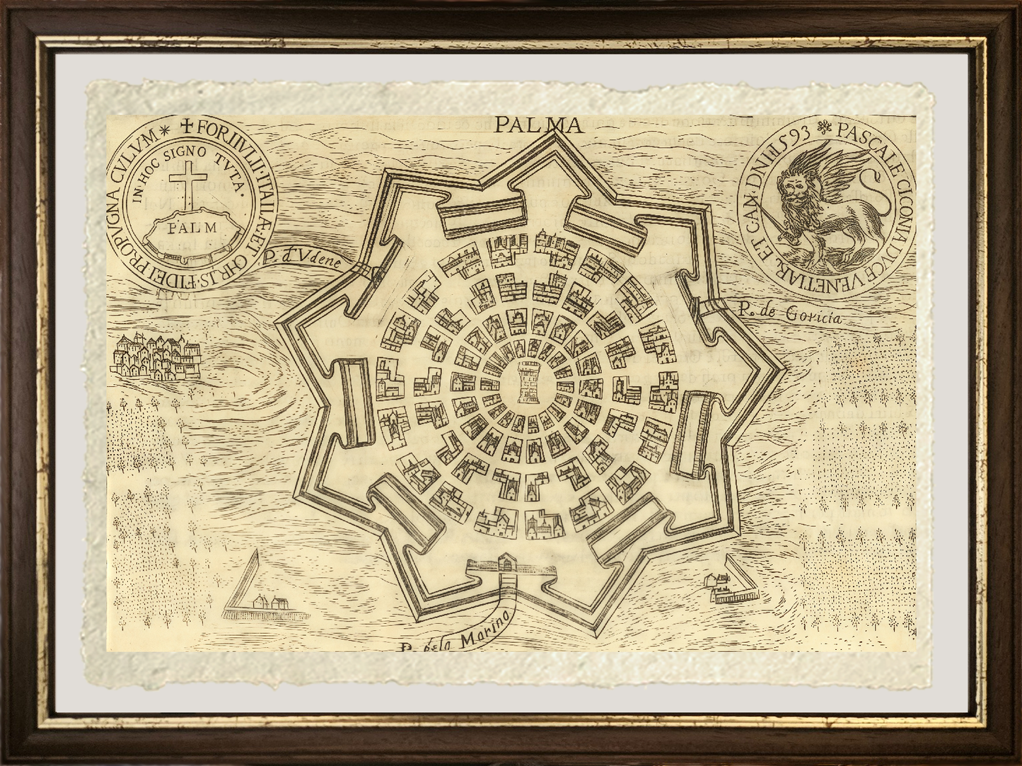 Map of the ancient city of Palmanova by Pietro Bertelli