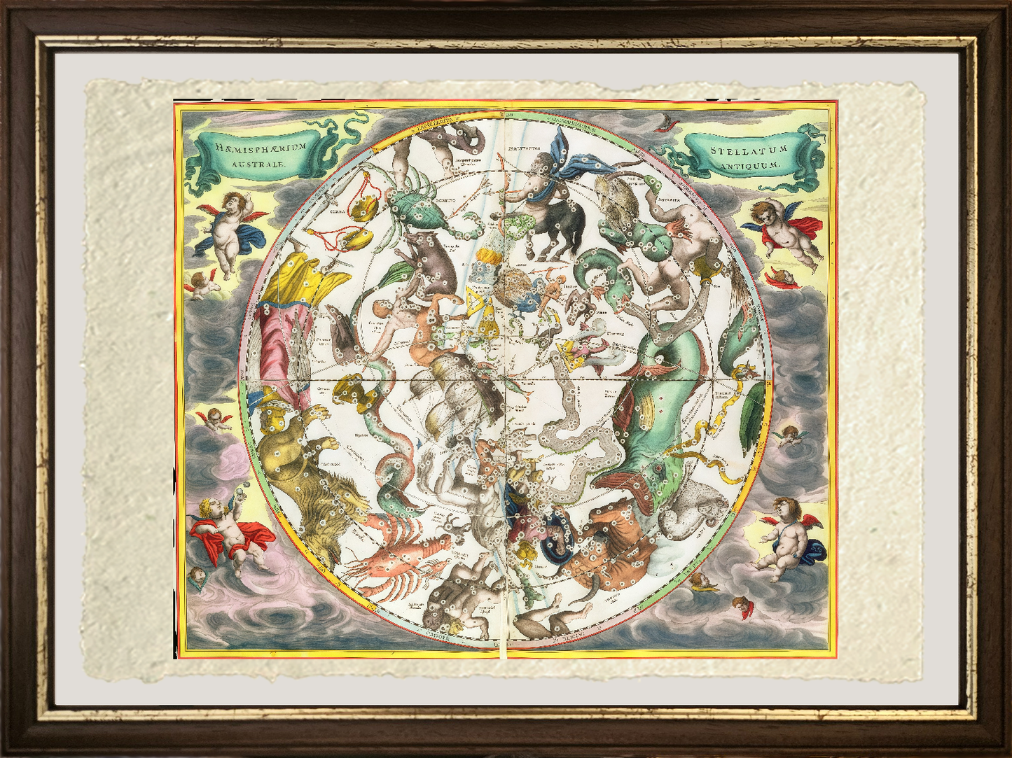 Map of the Southern Hemisphere, from 'The Celestial Atlas, or The Harmony of the Universe' (Atlas coelestis seu harmonia macrocosmica) pub. by Joannes Janssonius, Amsterdam, 1660-61