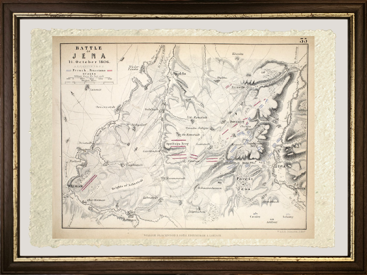 Mappa della Battaglia di Jena - Alexander Keith Johnston