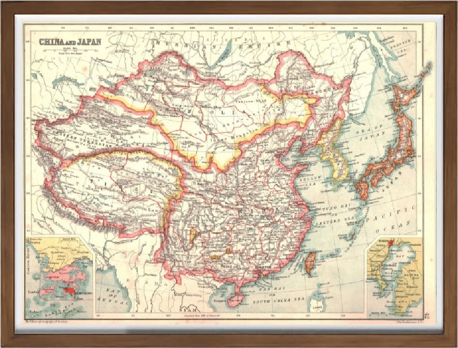 Mappa della Cina e del Giappone, 1902