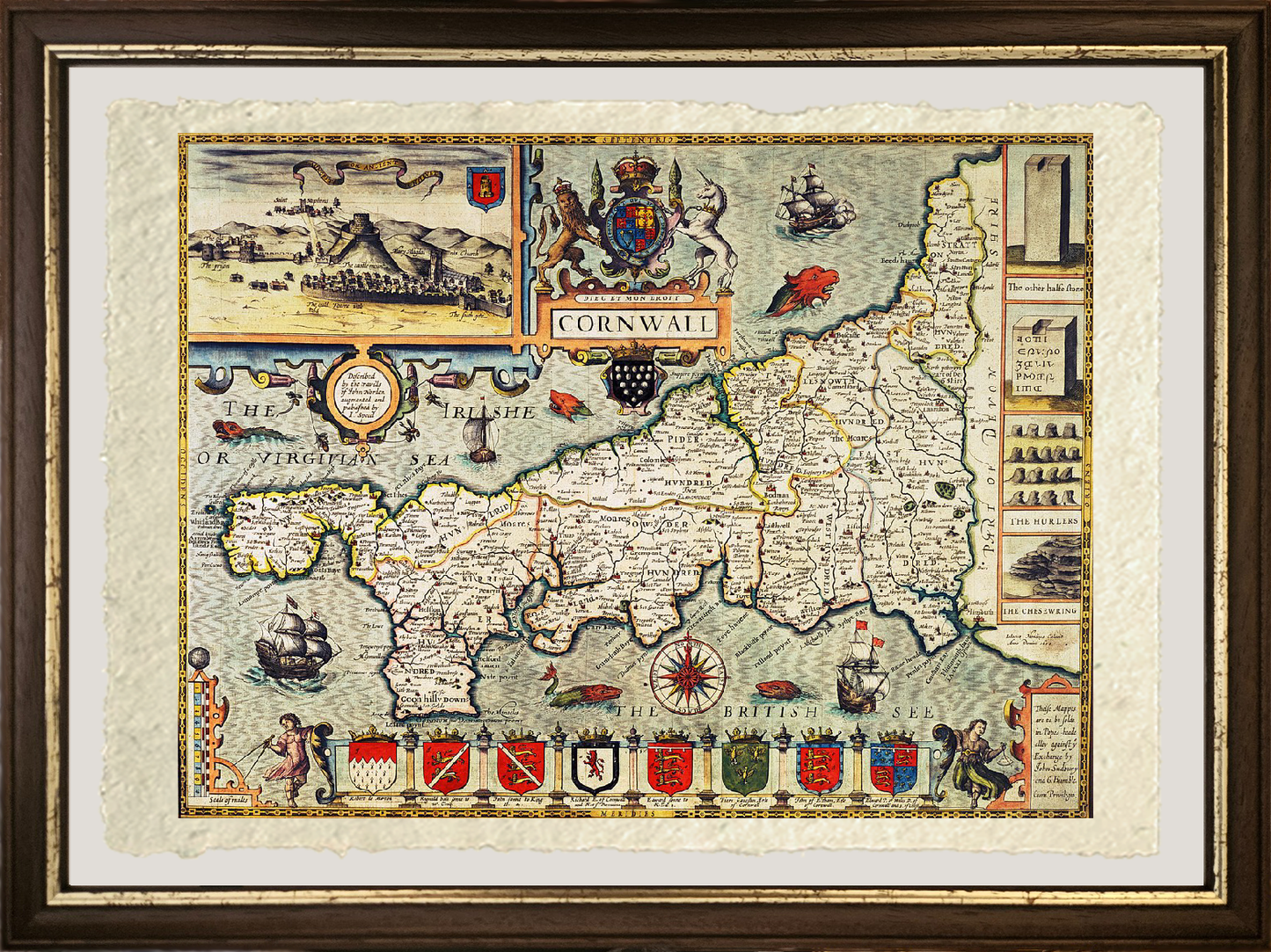 Cornwall Map - John Speed