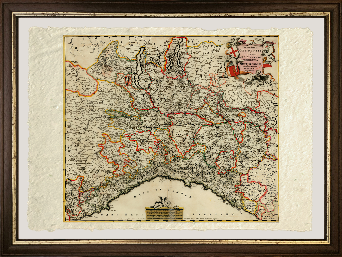 Mappa della Repubblica di Genova, con Milano, Parma e Monferrato di Frederick De Wit