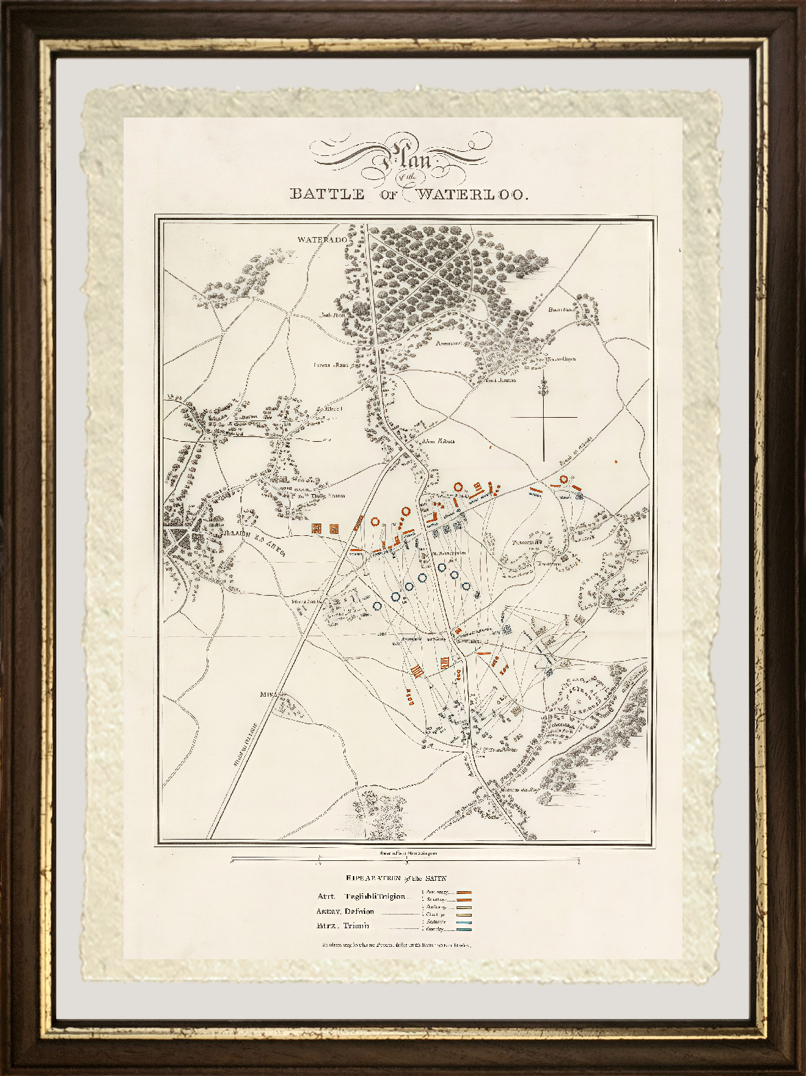 Mappa della battaglia di Waterloo di Thomas Kelly