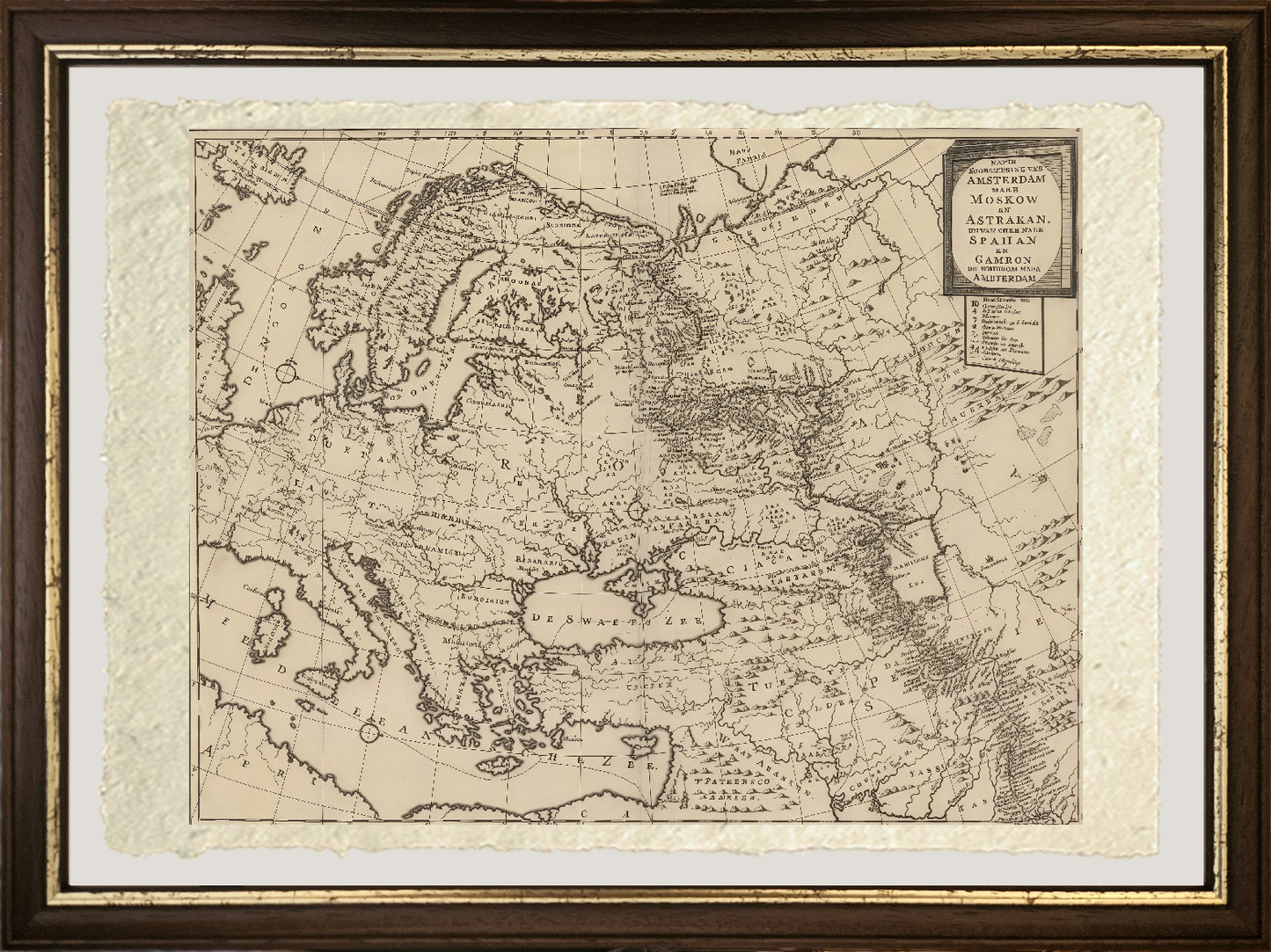 Trade route map of Europe by Isaac Tirion