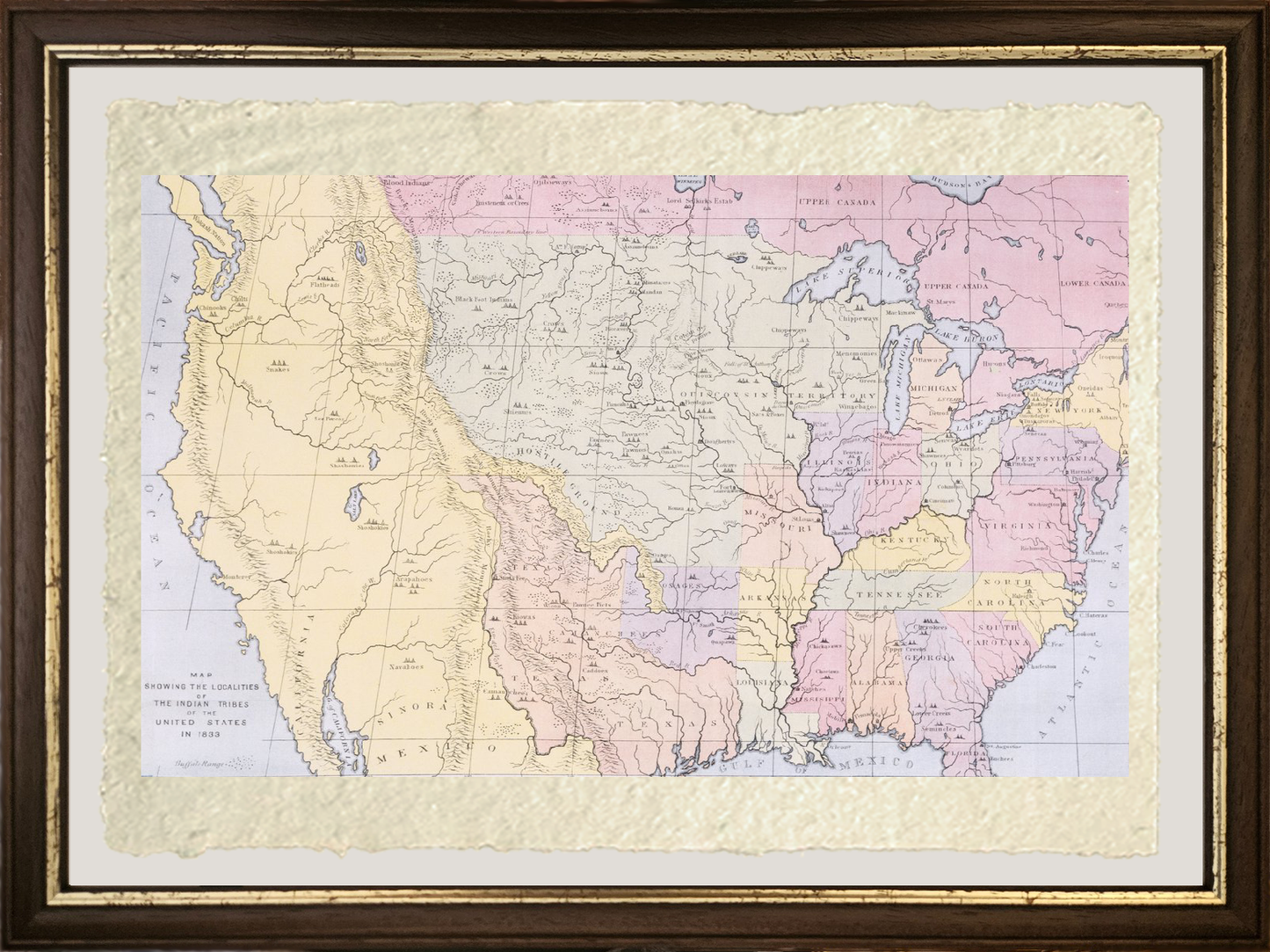 Map of Indian Tribes of the United States in 1833