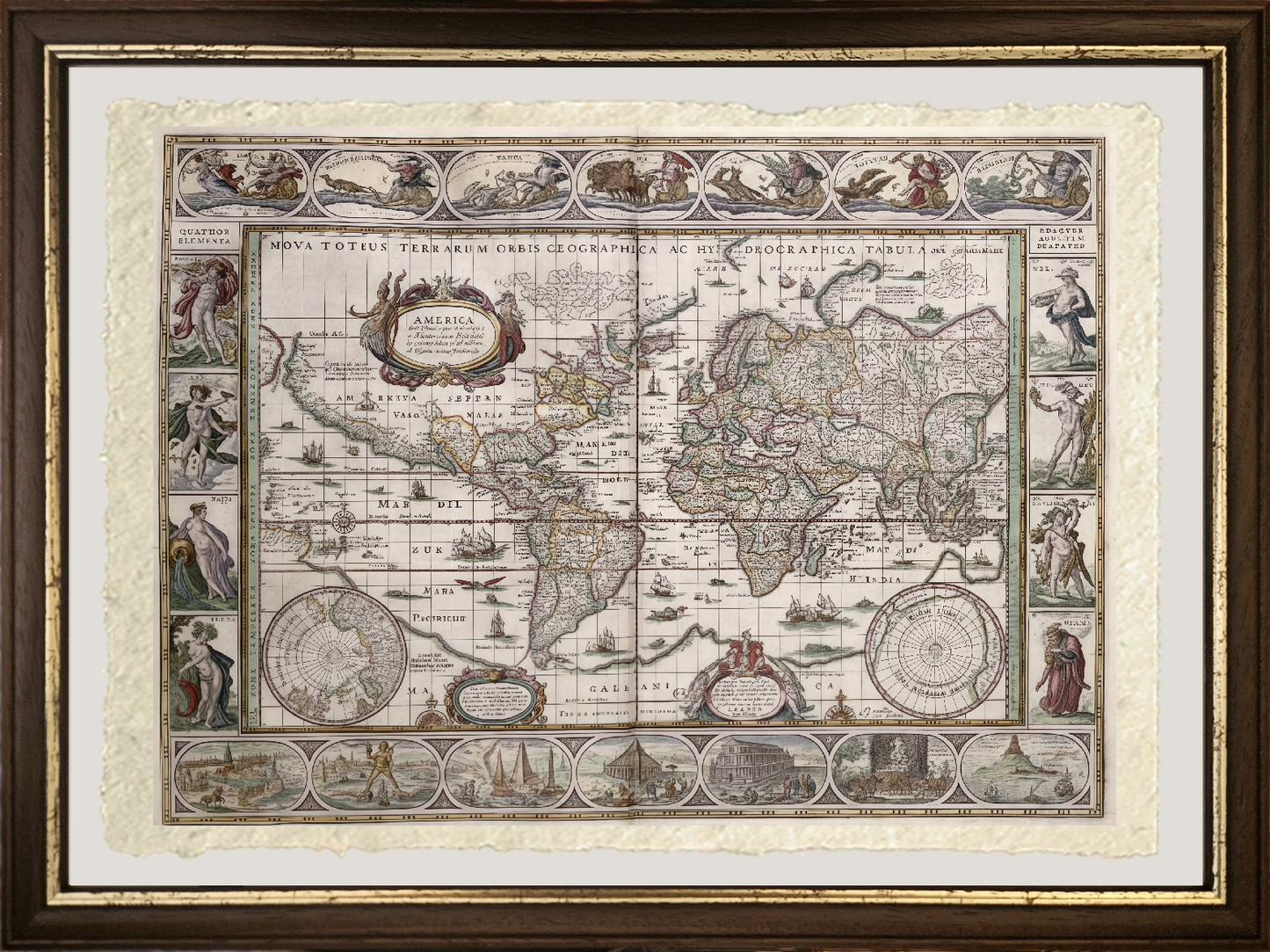 World map, from 'Le Theatre du Monde', 1645 - Willem Janszoon Blaeu