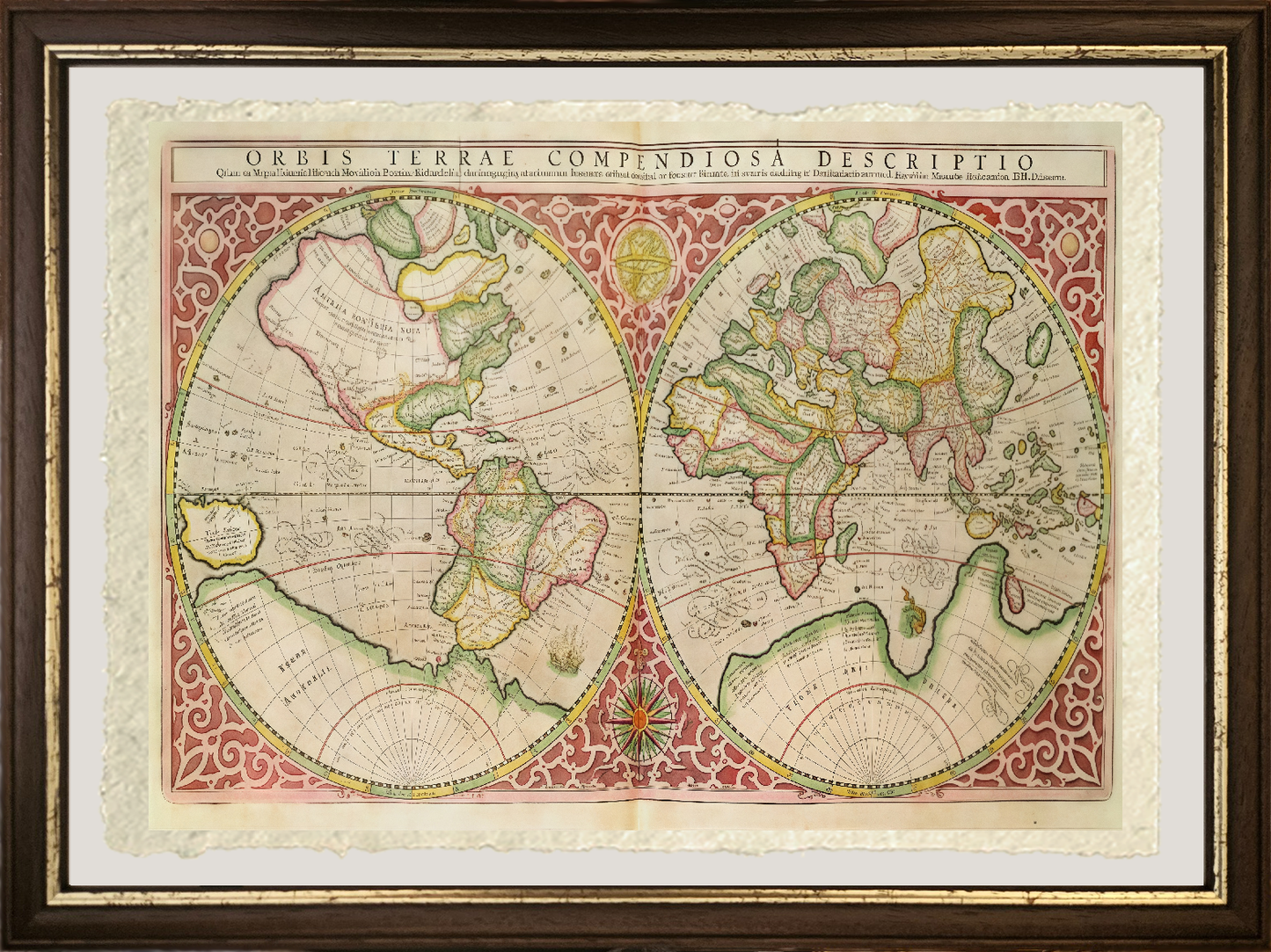 Mappa del mondo a doppio emisfero, 1587 - Gerardus Mercator