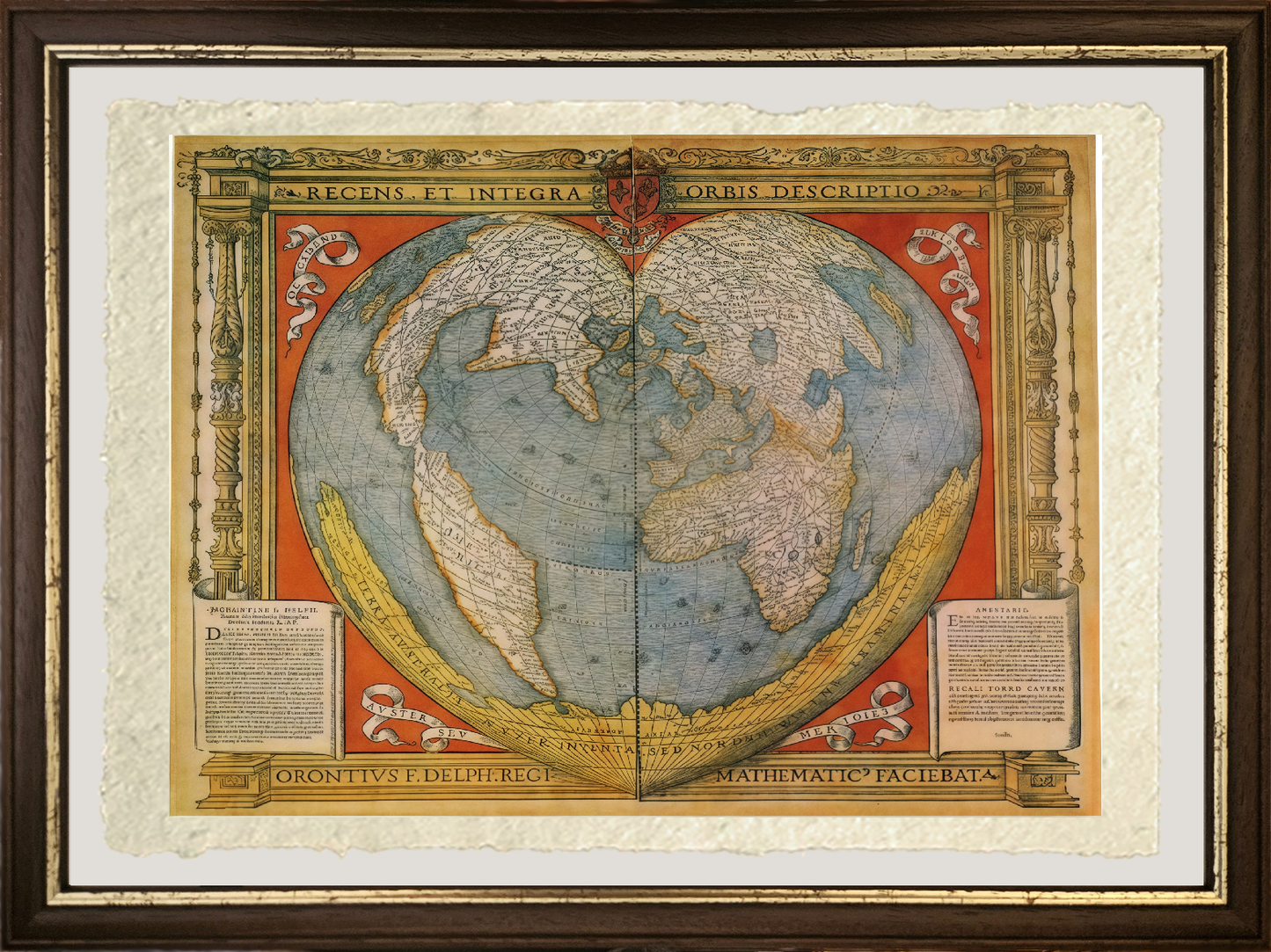 World map in the shape of a heart - Oronce Fine