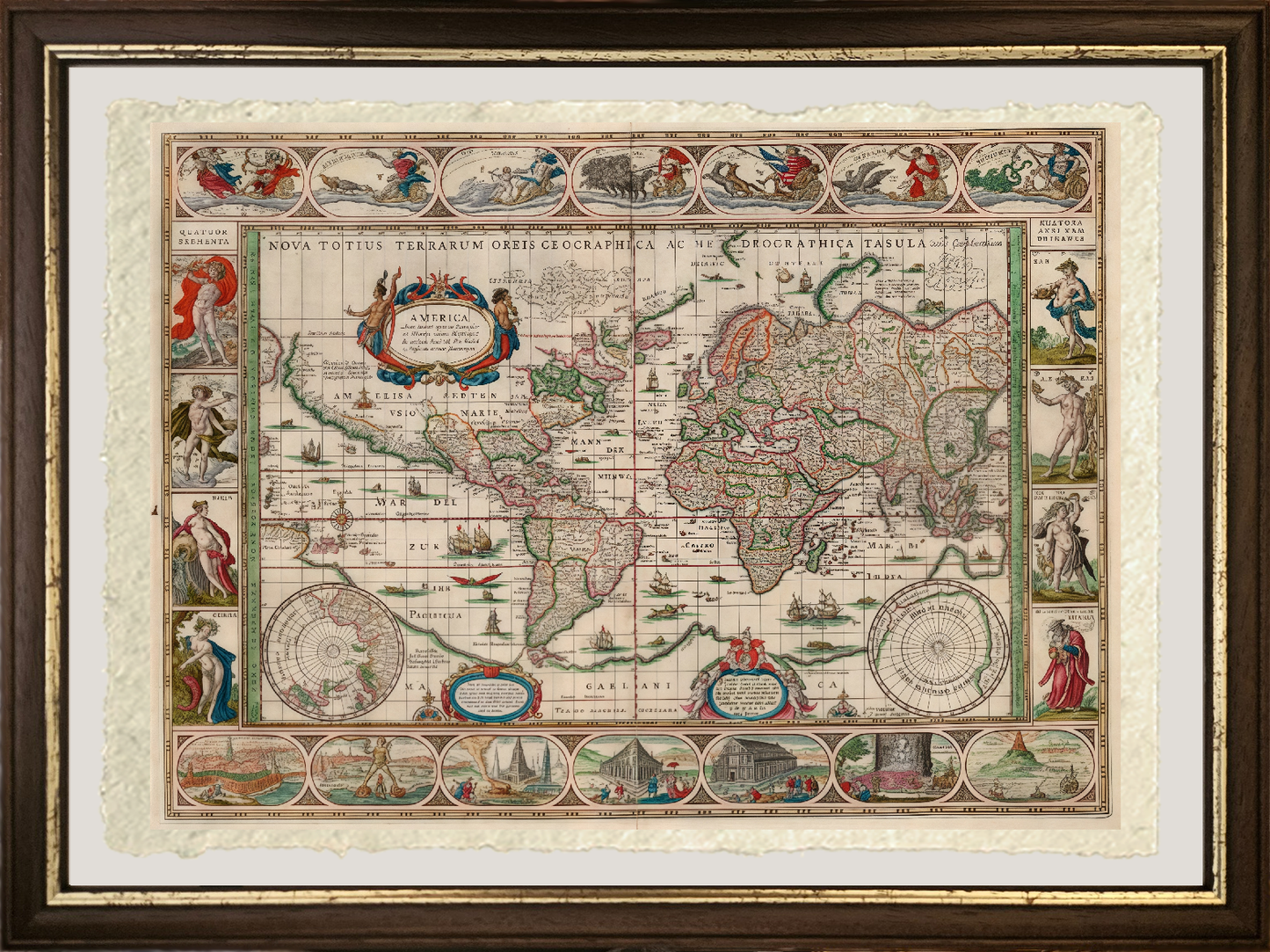 Mappa del mondo nel 1635