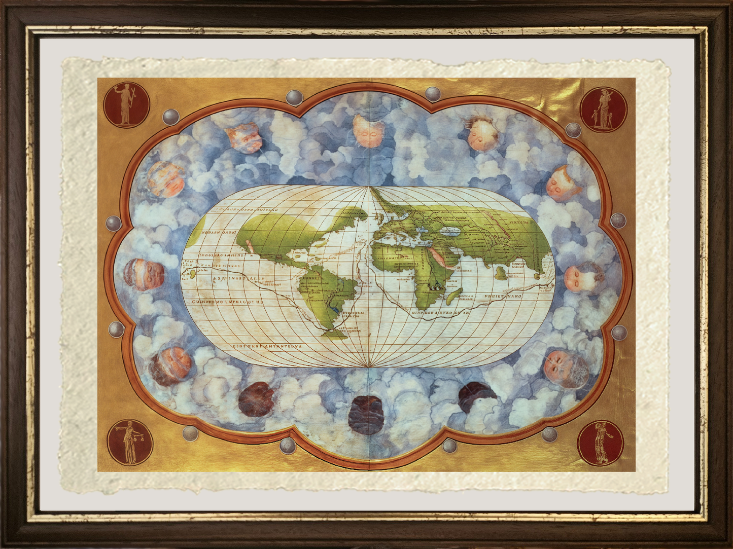 Map of Magellan's circumnavigation of the world, 1545 - Battista Agnese
