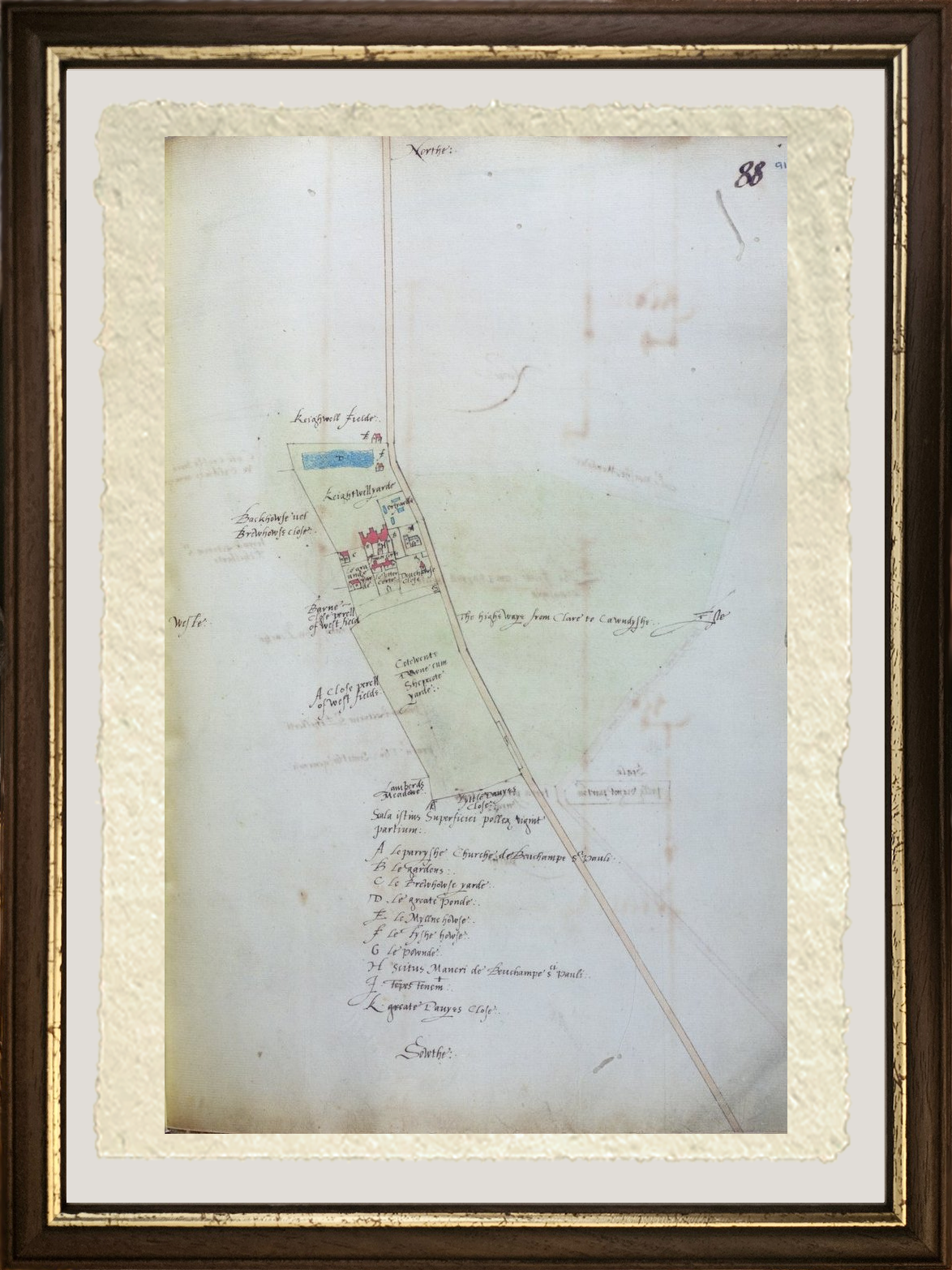 Map of the Village of Belchamp St. Paul, 1576