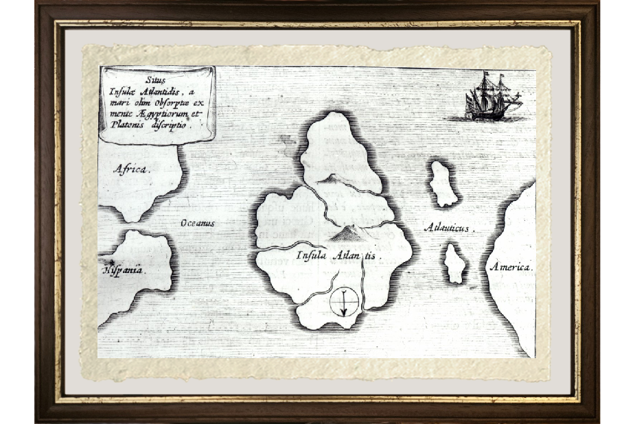 Map of Atlantis, from 'Mundus Subterraneus', 1665-68