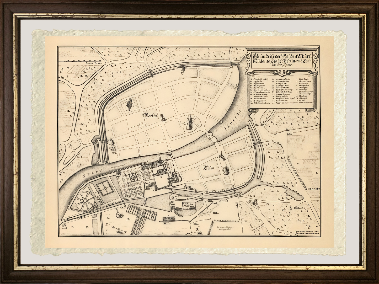 Map of Berlin and Cölln, 1652 - Johann Gregor Memhardt
