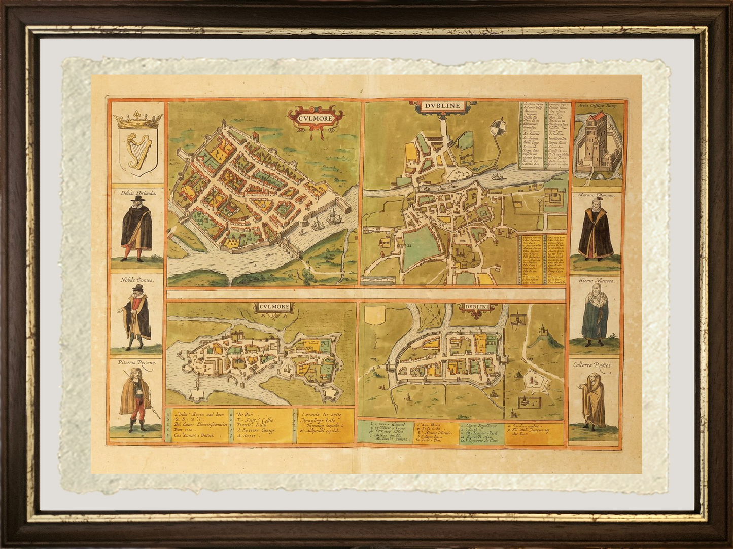 Map of Galway, Dublin - Georg Braun