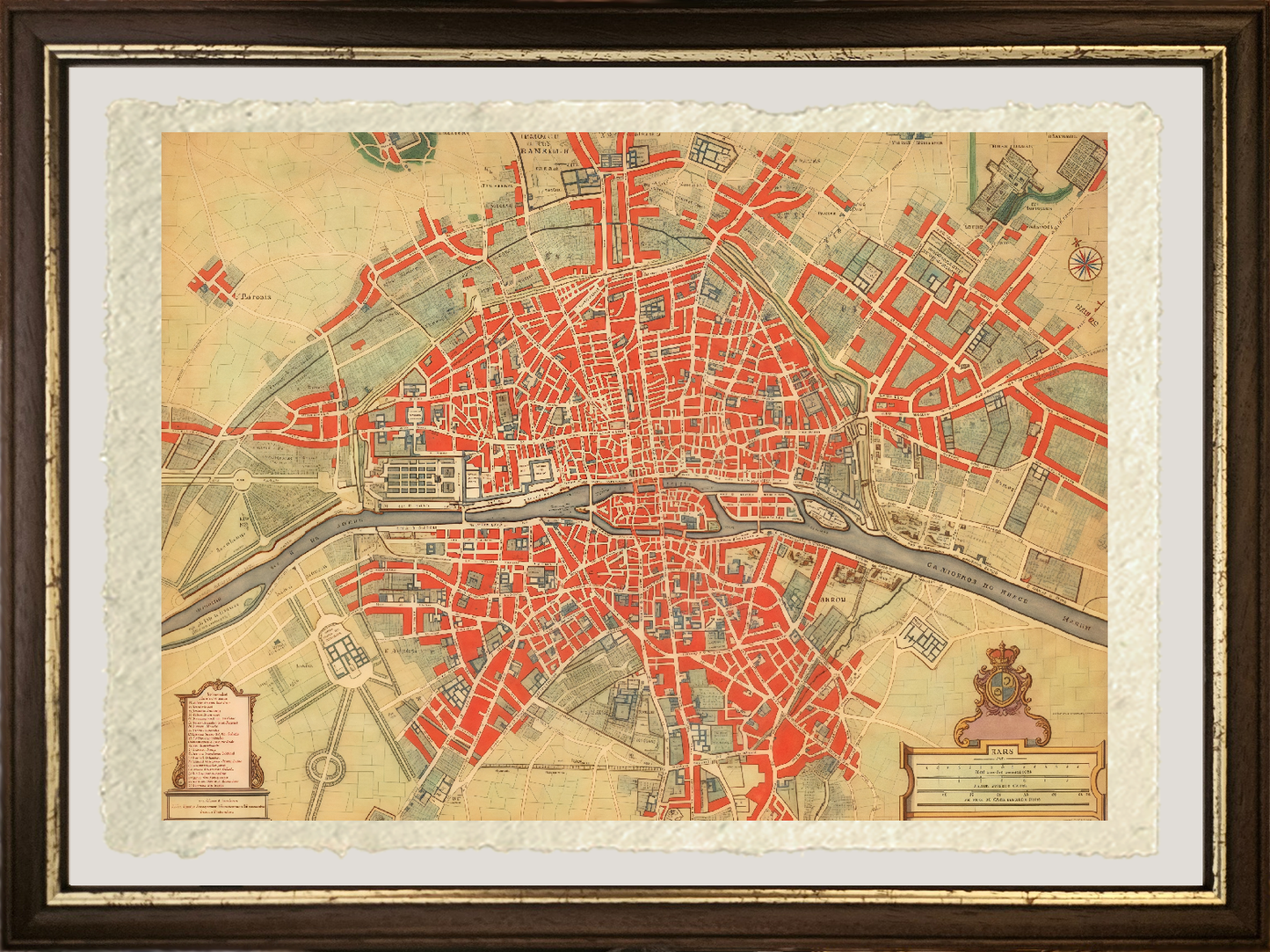 18th Century Map of Paris