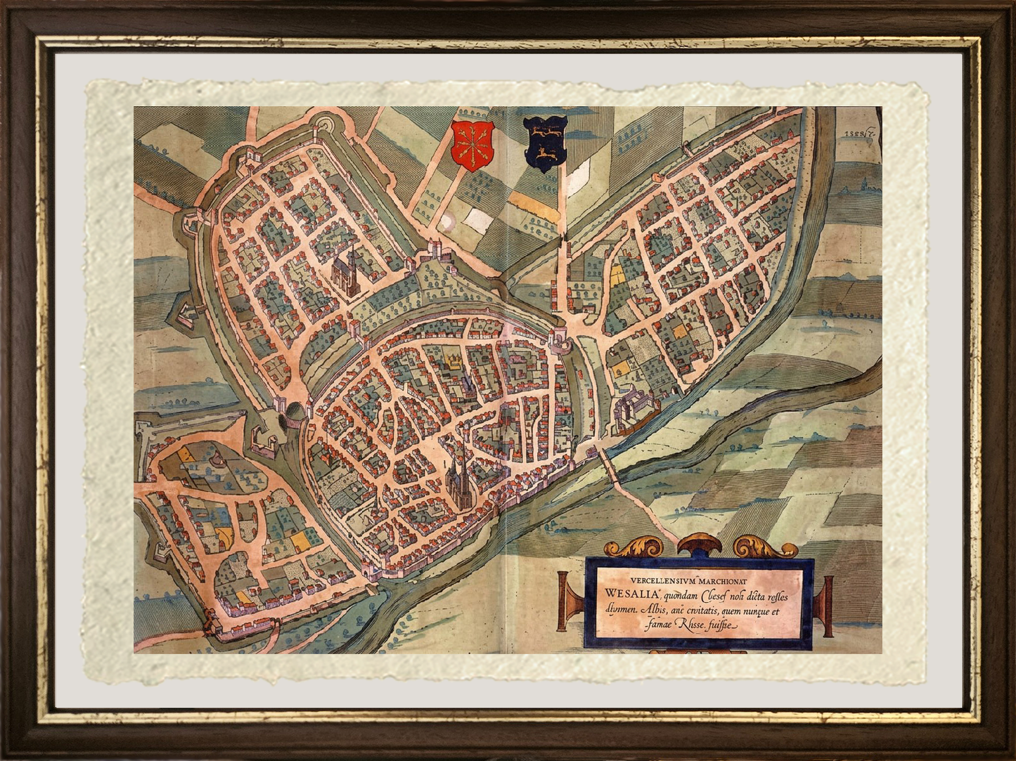 Map of Wesel by Georg Braun