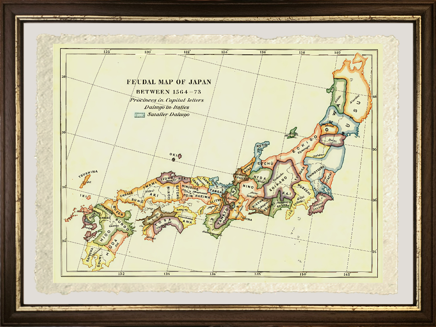 Feudal map of Japan between 1564 and 1573