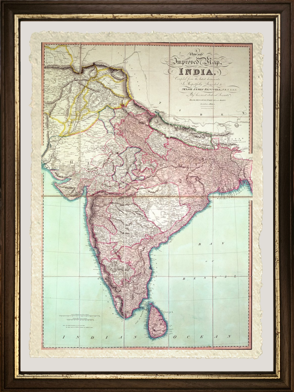Improved Map of India, 1820