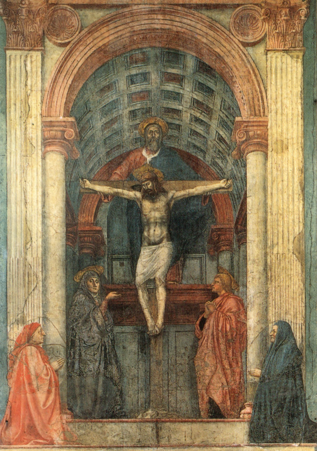 La Santissima Trinità, con la Vergine Maria, San Giovanni e i donatori - Masaccio