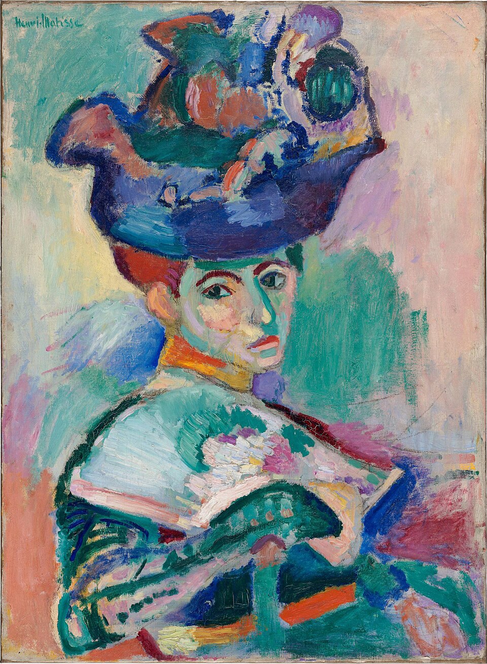 Donna con cappello di Henri Matisse su pregiata carta Amalfi