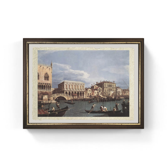 Il Molo e la Riva degli Schiavoni di Giovanni Antonio Canal detto Canaletto su carta Amalafi