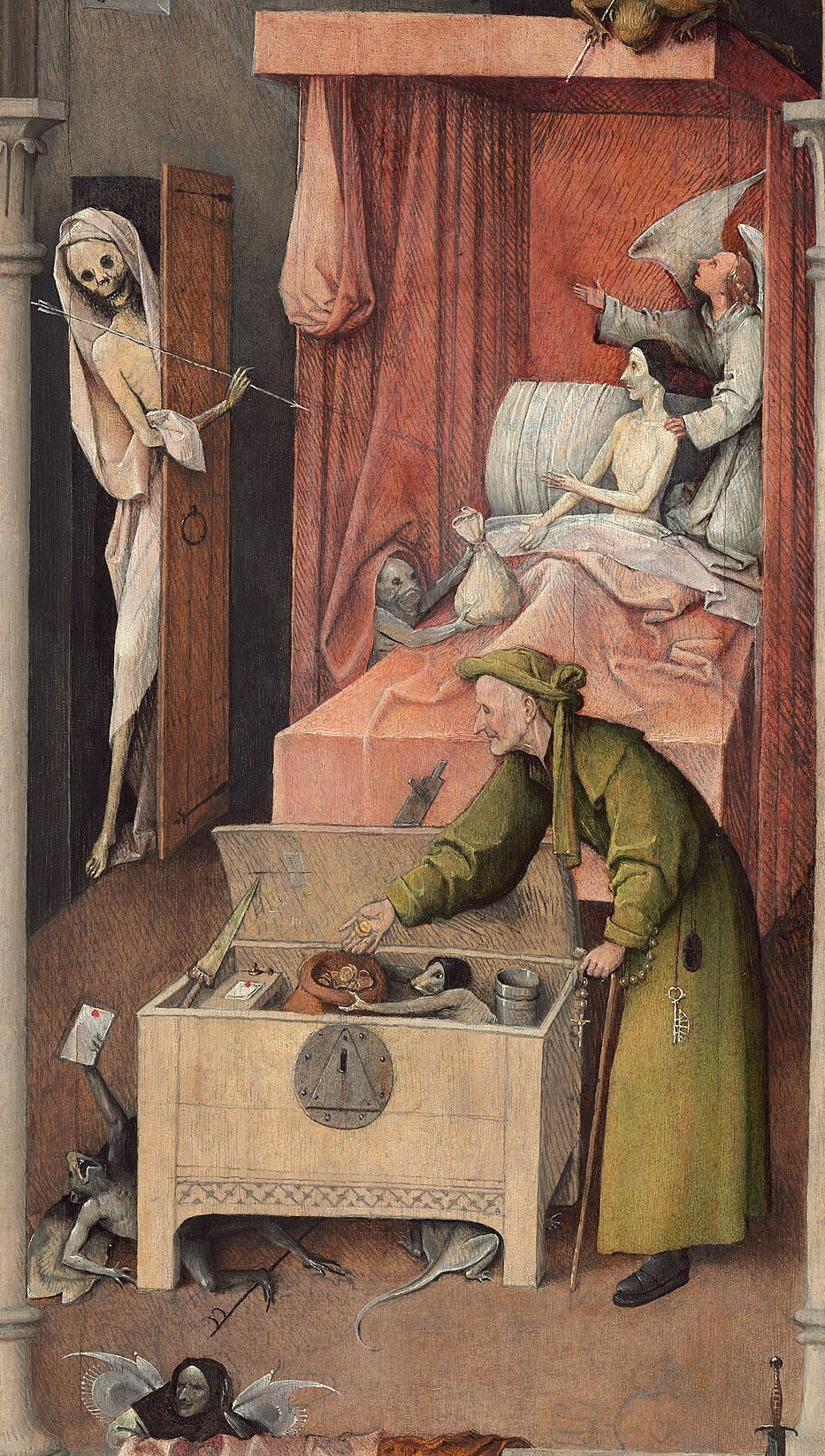 Morte di un avaro (dettaglio) di Hieronymus Bosch su pregiata carta Amalfi