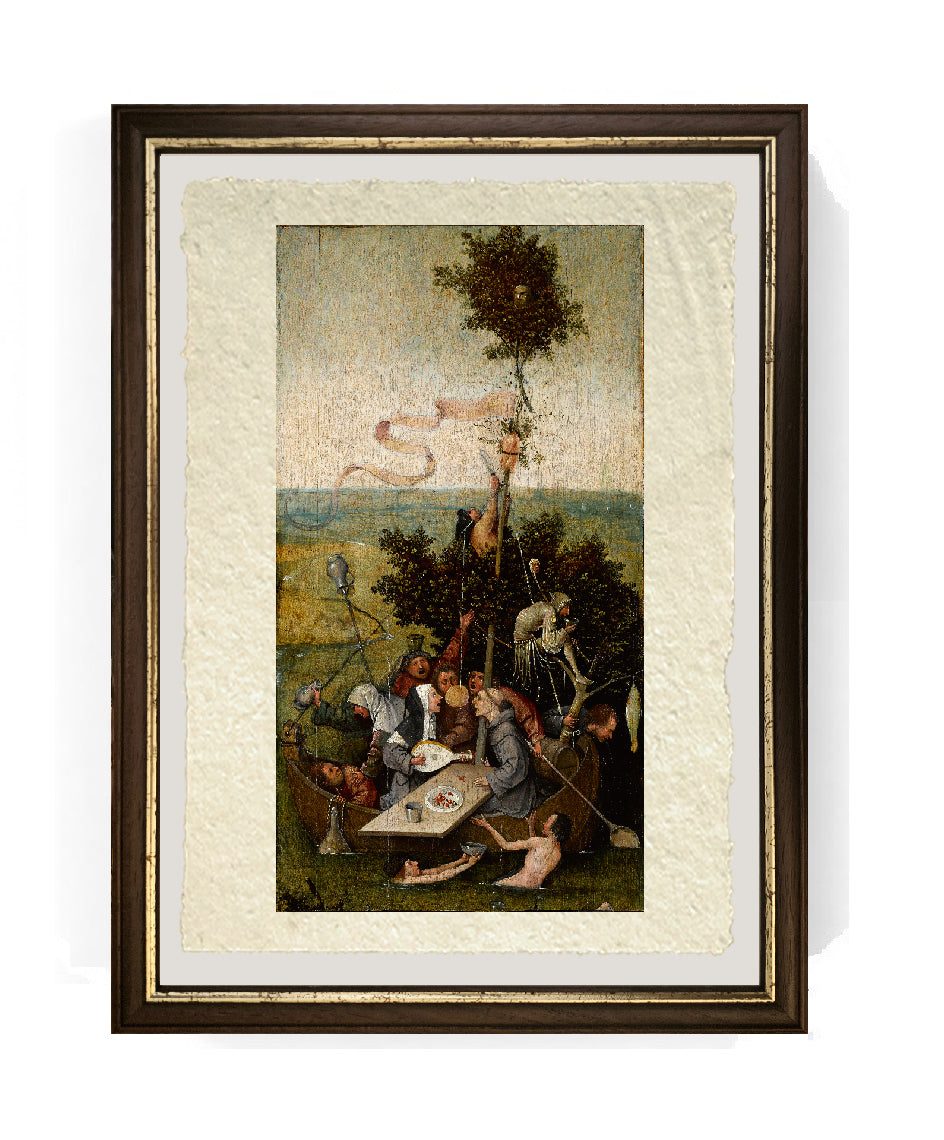 Nave dei folli di Hieronymus Bosch su pregiata carta Amalfi