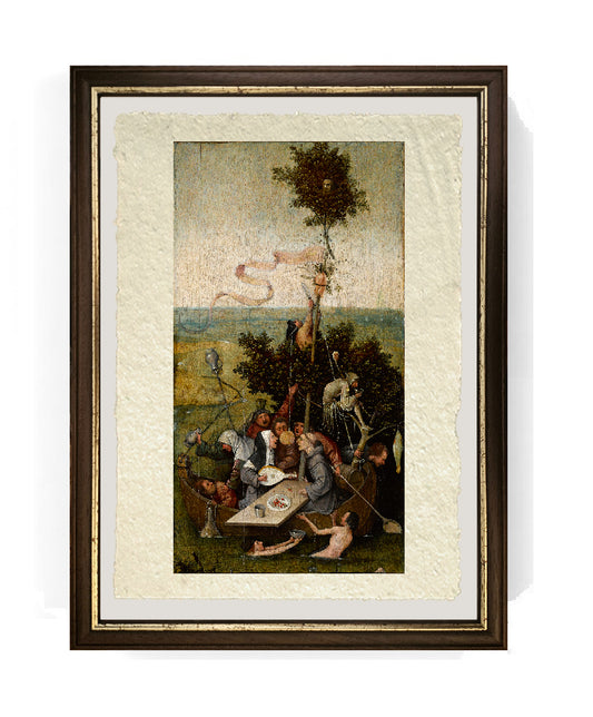 Nave dei folli di Hieronymus Bosch su pregiata carta Amalfi