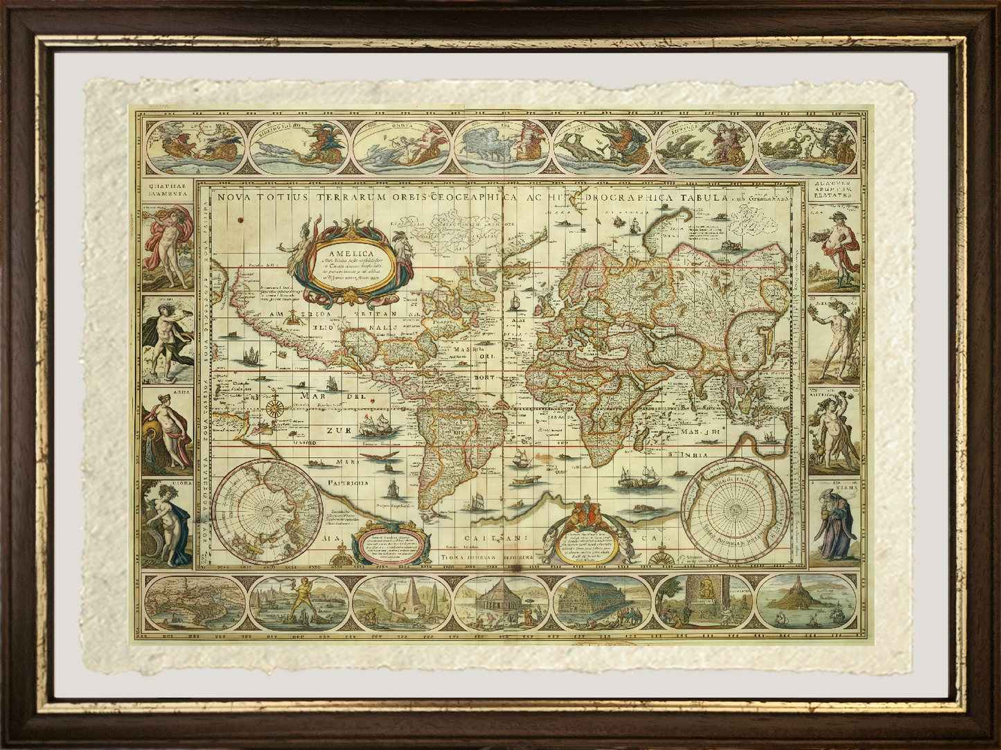 Nova Orbis Geographica and Totius Terrarum Hydrographica - Willem Janszoon Blaeu